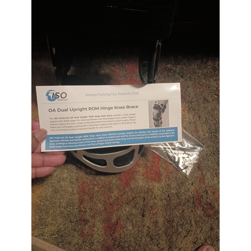 ISO Preferred OA Dual Upright ROM Hinge Knee Brace L/RT ISO-KN221L.  NEW - Picture 6 of 7